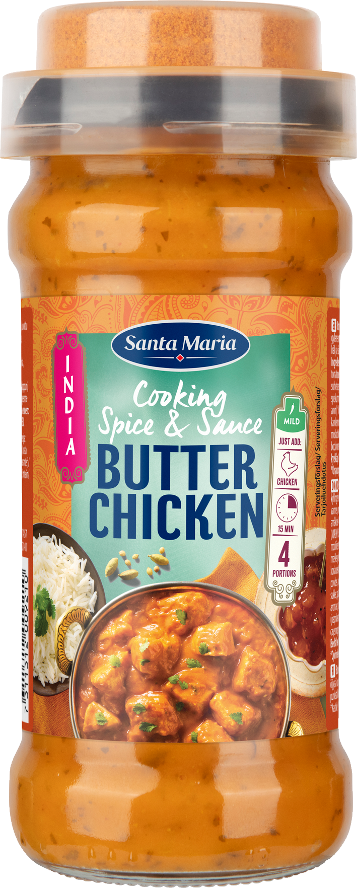 burciņa ar butter chicken mērci