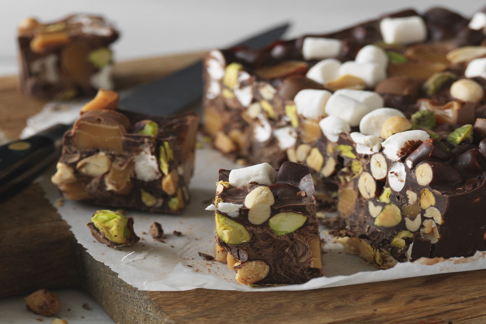 Rocky Road med mörkchoklad och nachochips