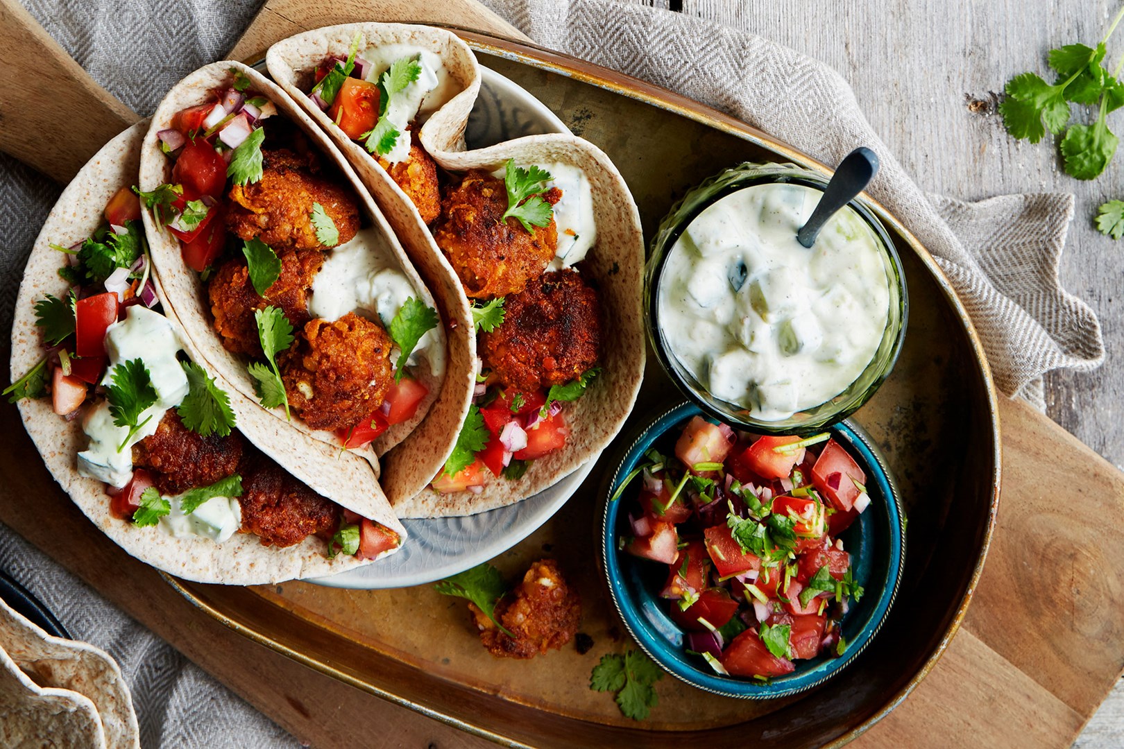 Chapati filled with lentil nuggets