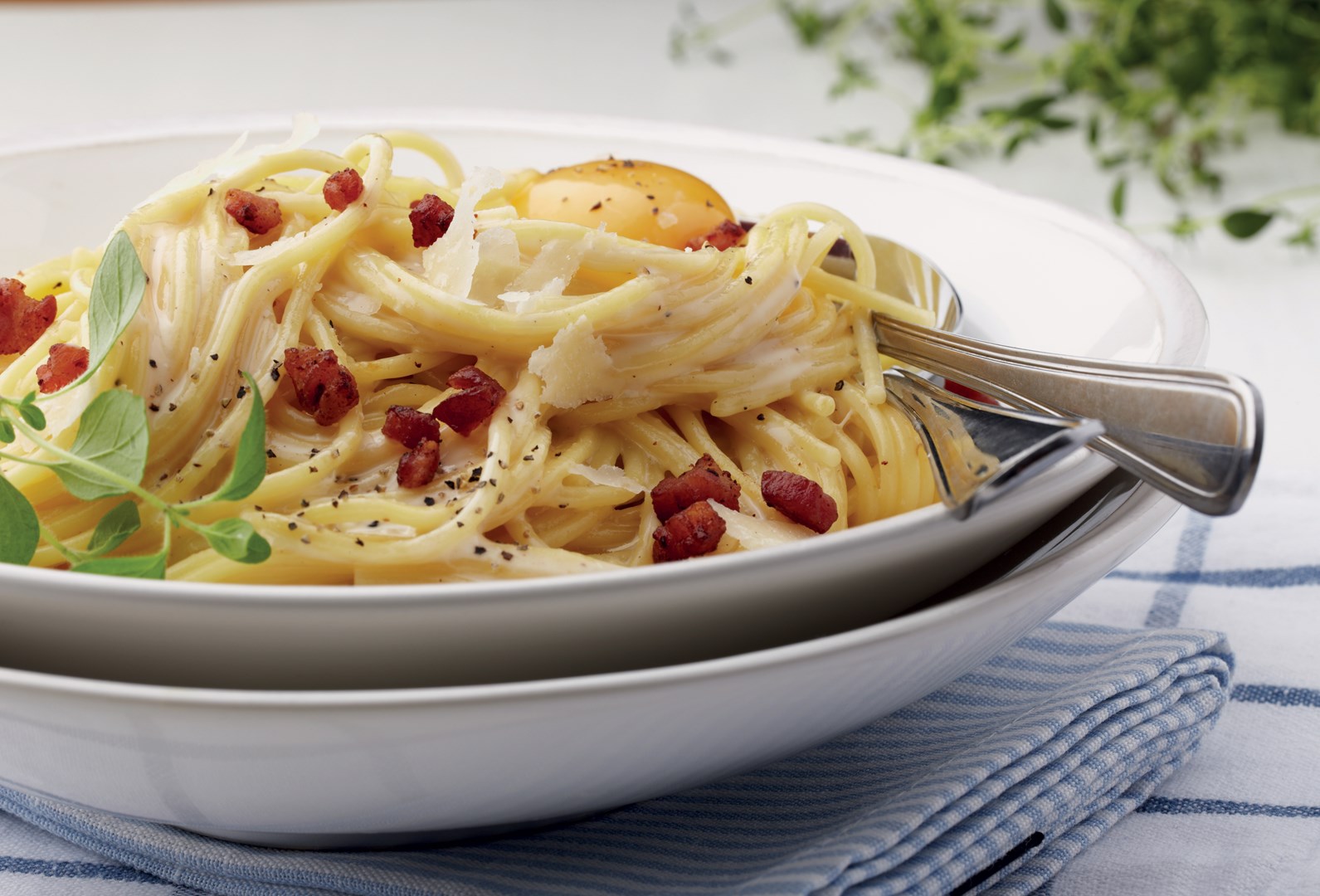 Pasta carbonara med chorizo