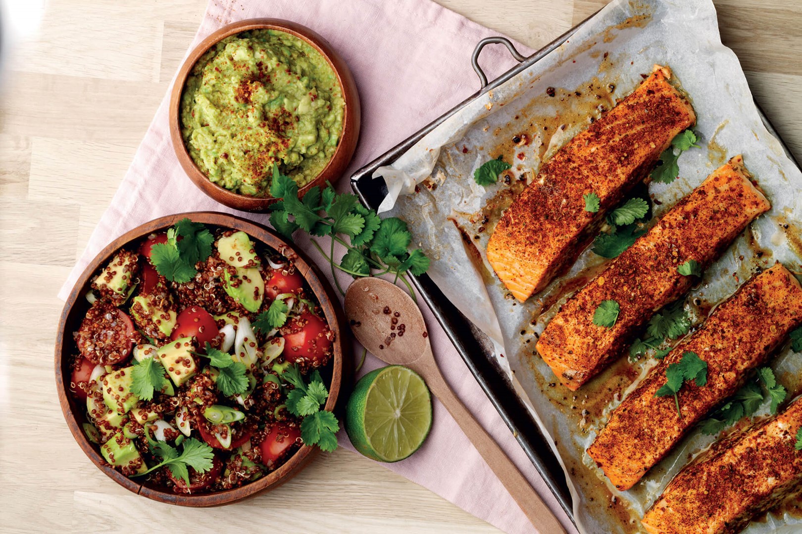 Zalm op Peruaanse wijze met quinoa