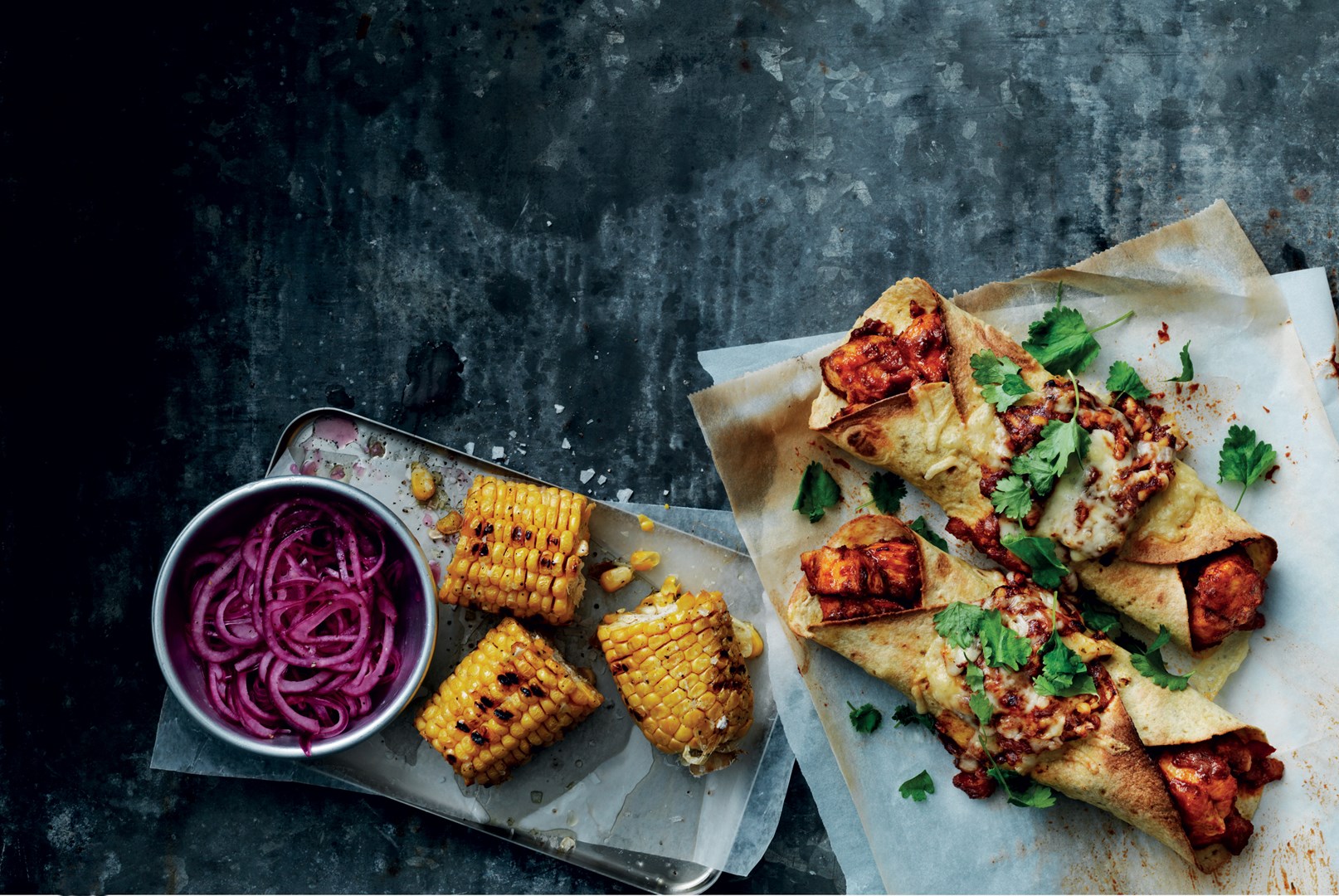 Enchilada mit würzigem BBQ-Hühnchen