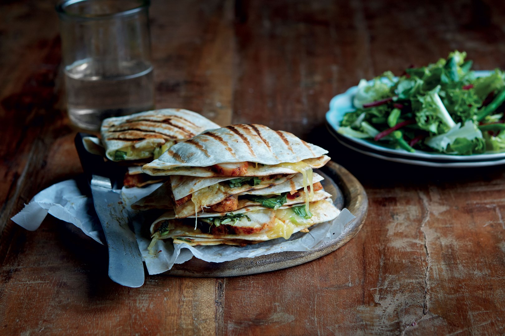 Quesadilla au poulet grillé