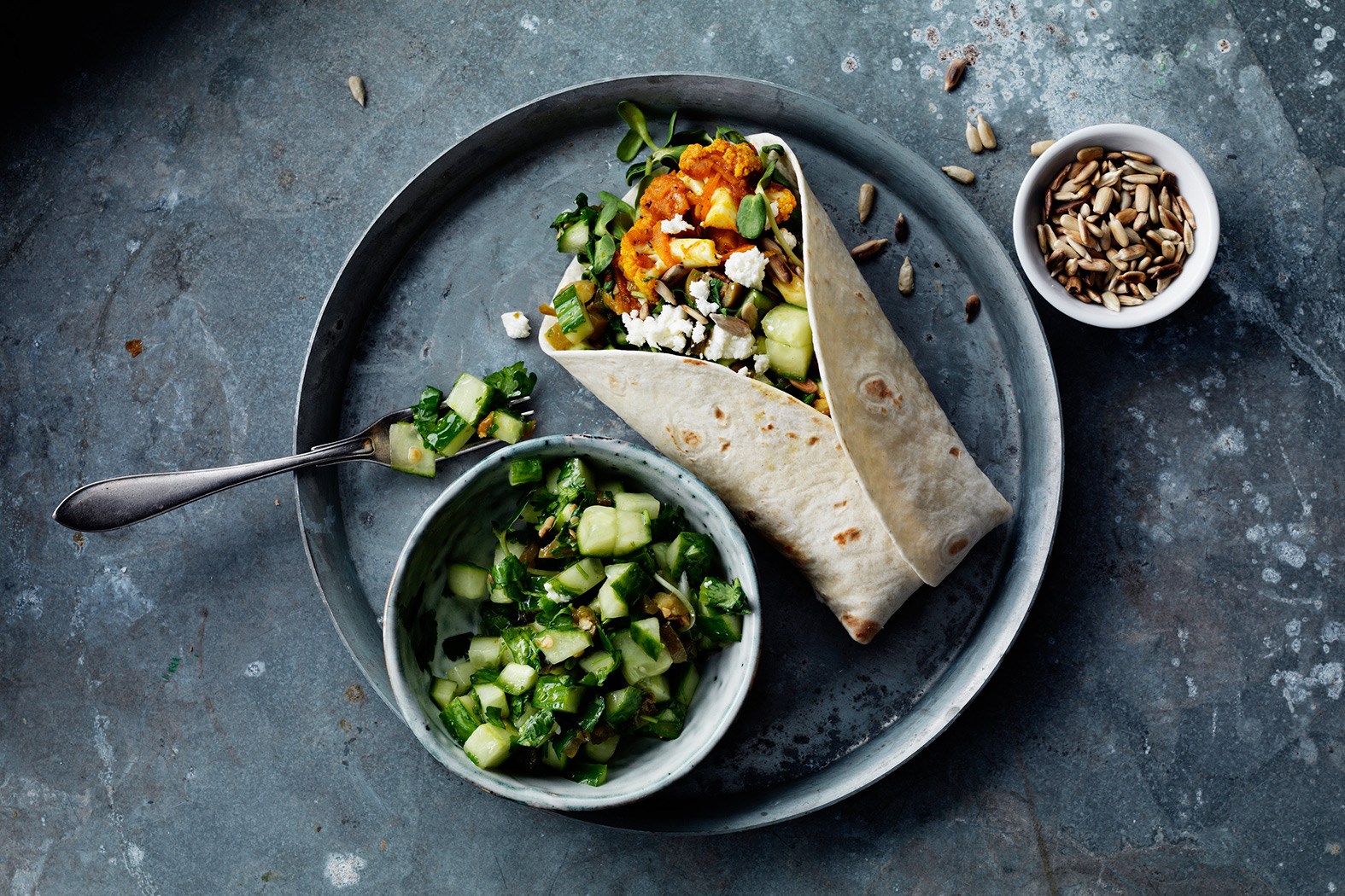 Søtpotetfajita med Agurk & Jalapeñosalat