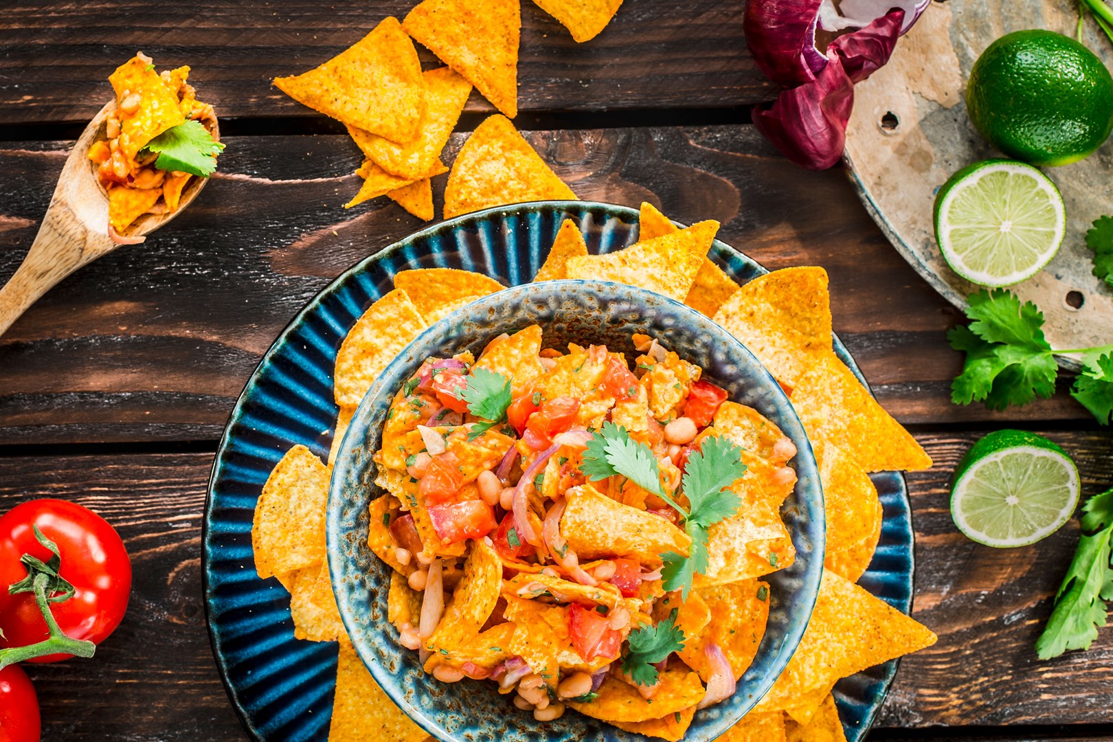 Tortilla-Salat mit Baked Beans