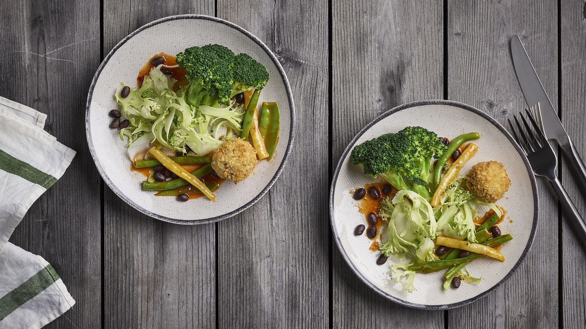 Friterte risboller med plantebasert protein & brokkoli