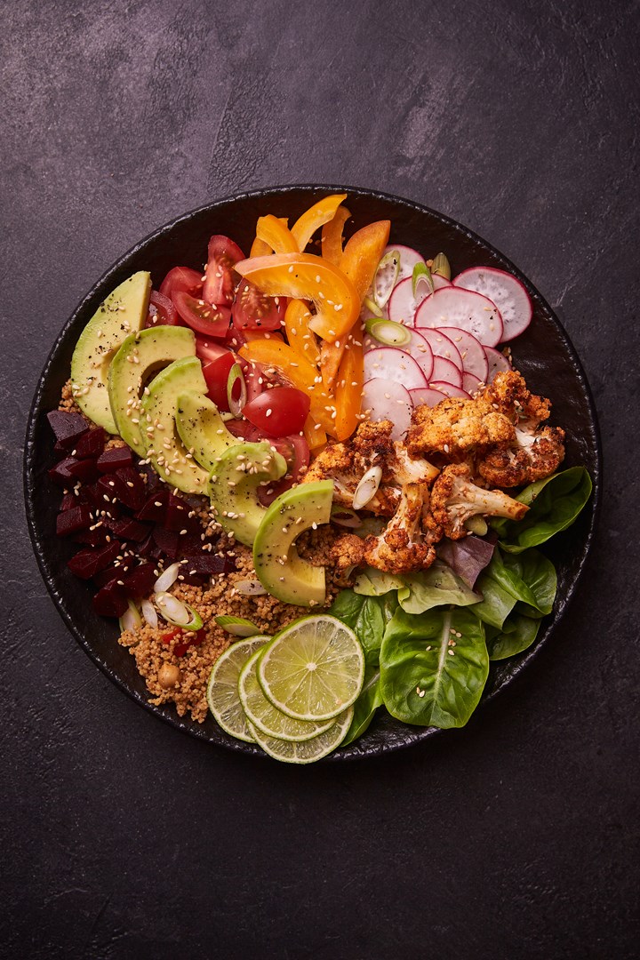 Cauliflower and avocado bowl