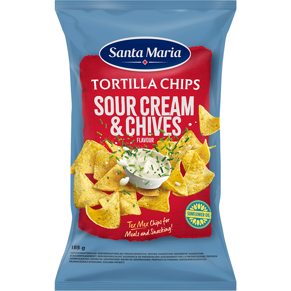 Tortilla Chips Sourcream & Chives 185G