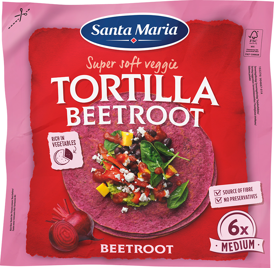 Tortilla Beetroot Medium (6-pack)