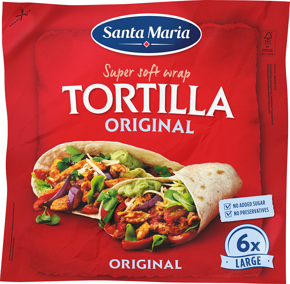 voorkant verpakking tortilla large 6 pack