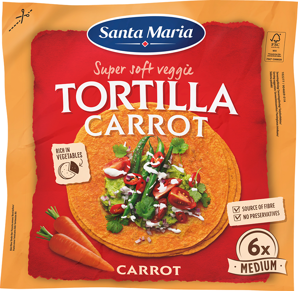 Tortilla Carrot Medium (6-pack)  240G