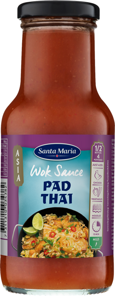 En flaska med syrlig woksås till Pad Thai