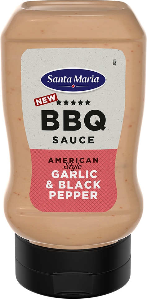 Pudel BBQ-kastet küüslaugu ja musta pipra maitsega