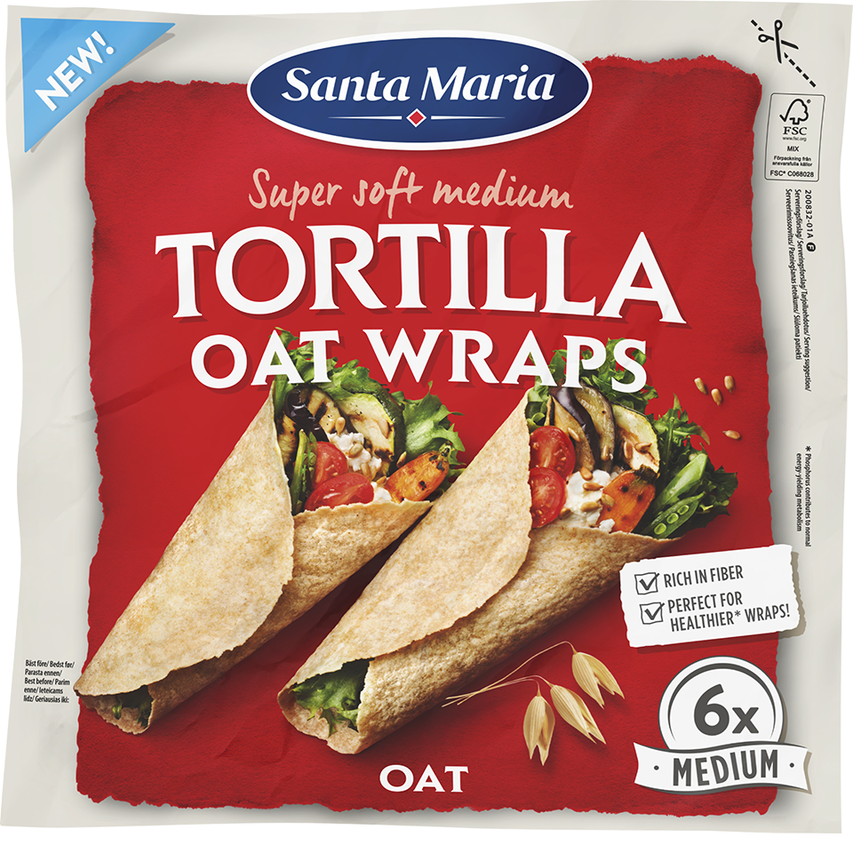 Tortilla Oat Wraps Medium