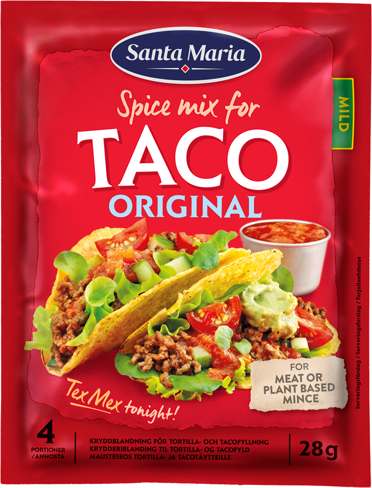 Mild taco kryddmix i påse