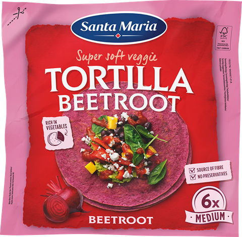 Tortilla Beetroot Medium (6-pack) 240G