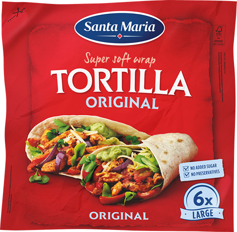 voorkant verpakking tortilla large 6 pack