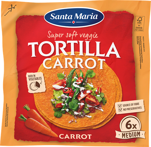 Santa Maria Tortilla Wrap à la carotte Medium (6 pièces)