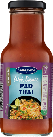 En flaska med syrlig woksås till Pad Thai