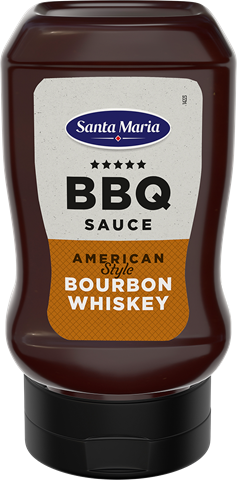 Pudel BBQ-kastet bourboni viski maitsega