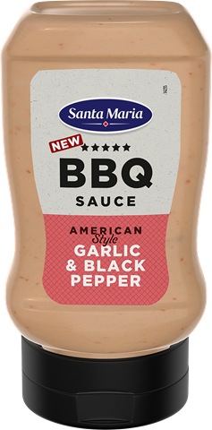 Pudel BBQ-kastet küüslaugu ja musta pipra maitsega