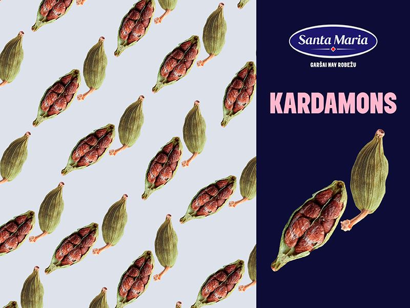 kardamona sēklas uz fona