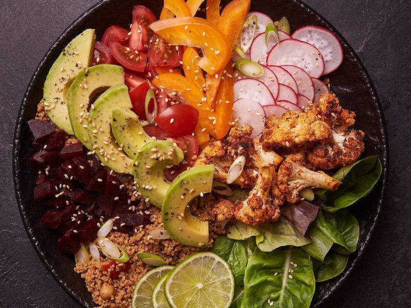 Avocado rainbow bowl