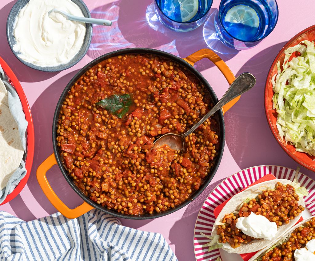 Taco’s met vegetarische Mexicaanse stoof