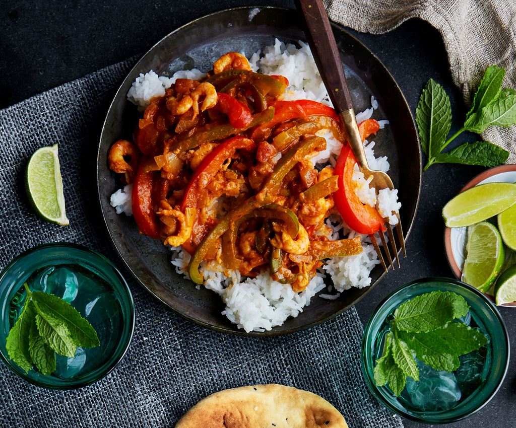 Tikka masala med räkor