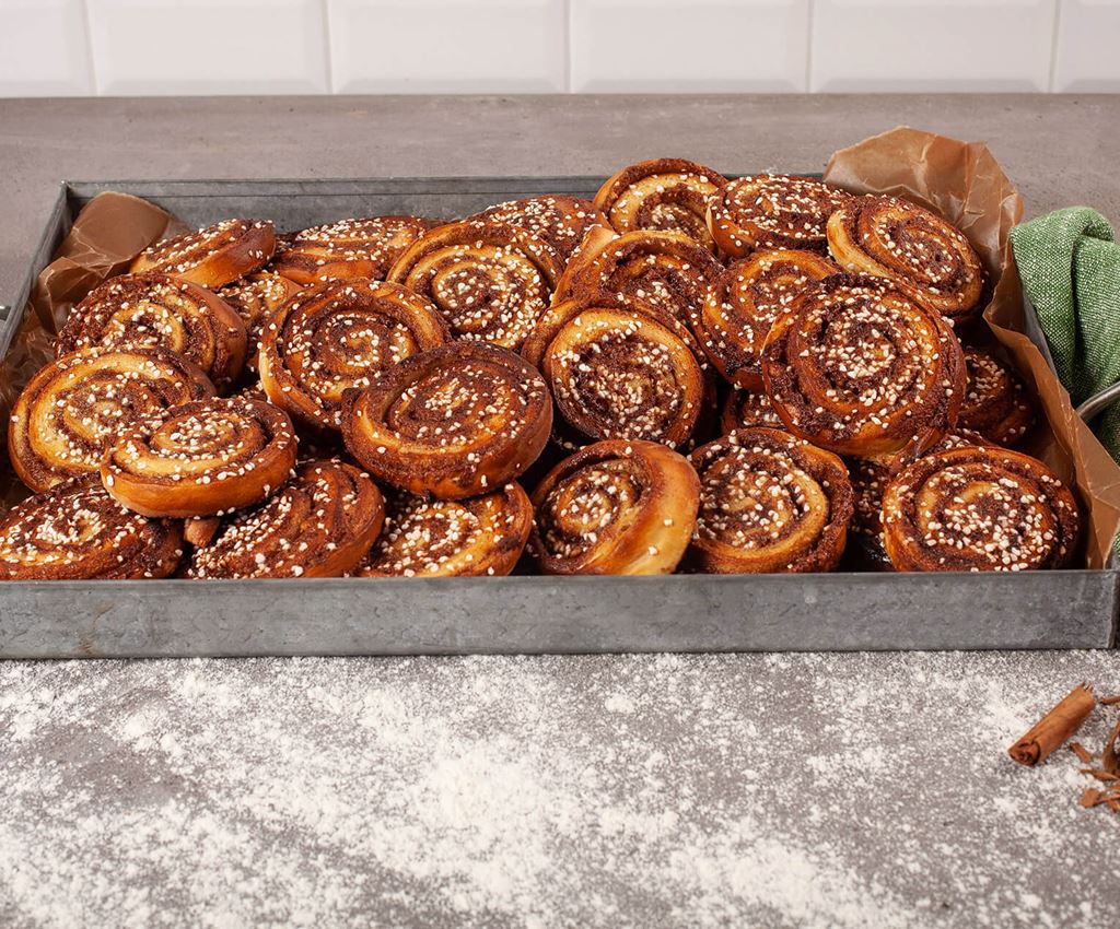 Kanelboller med kanel og mandelmasse