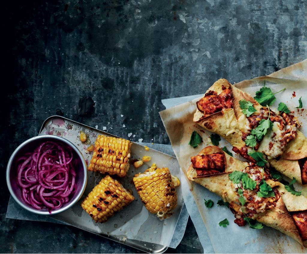 Enchilada mit würzigem BBQ-Hühnchen