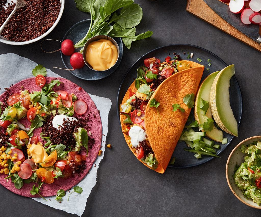 Wrap de tortilla aux légumes et quinoa haché