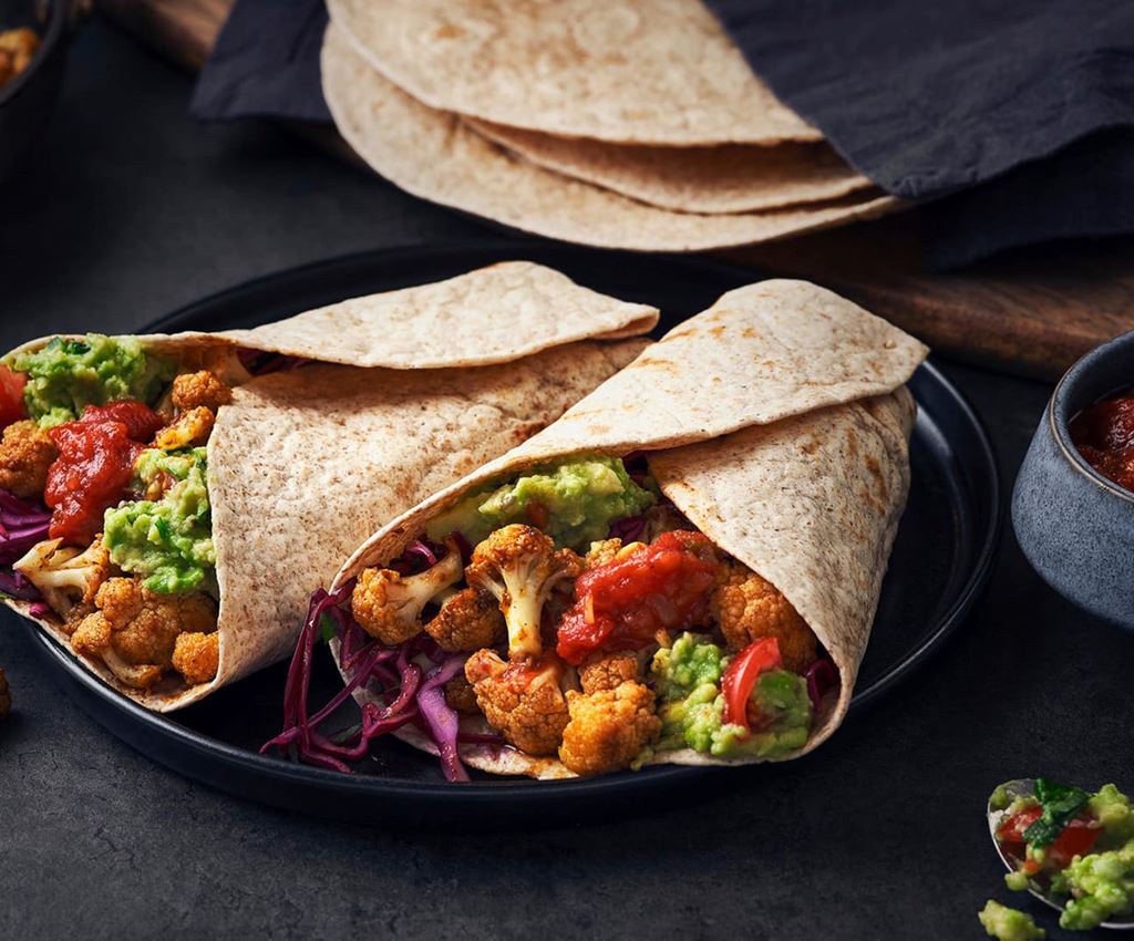 Vegetarische fajita met krokante bloemkool